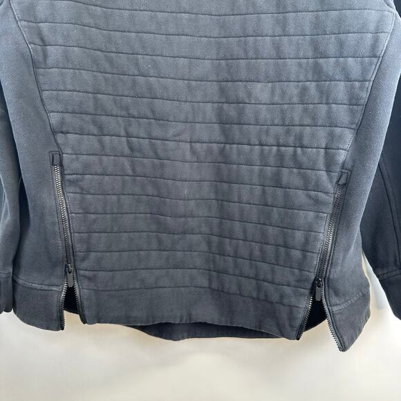 Lululemon Quilted Black Crew Pullover Be True Fleece Sweatshirt Womens Size 10 - Picture 5 of 11